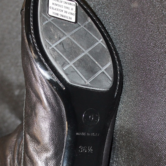 CHANEL Black Leather Stretch Spirit Over The Knee - Picture 3 of 7